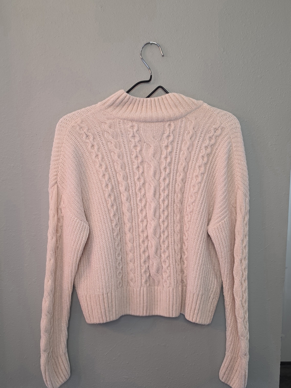 Rachel Zoe Blush Cable Turtleneck Sweater